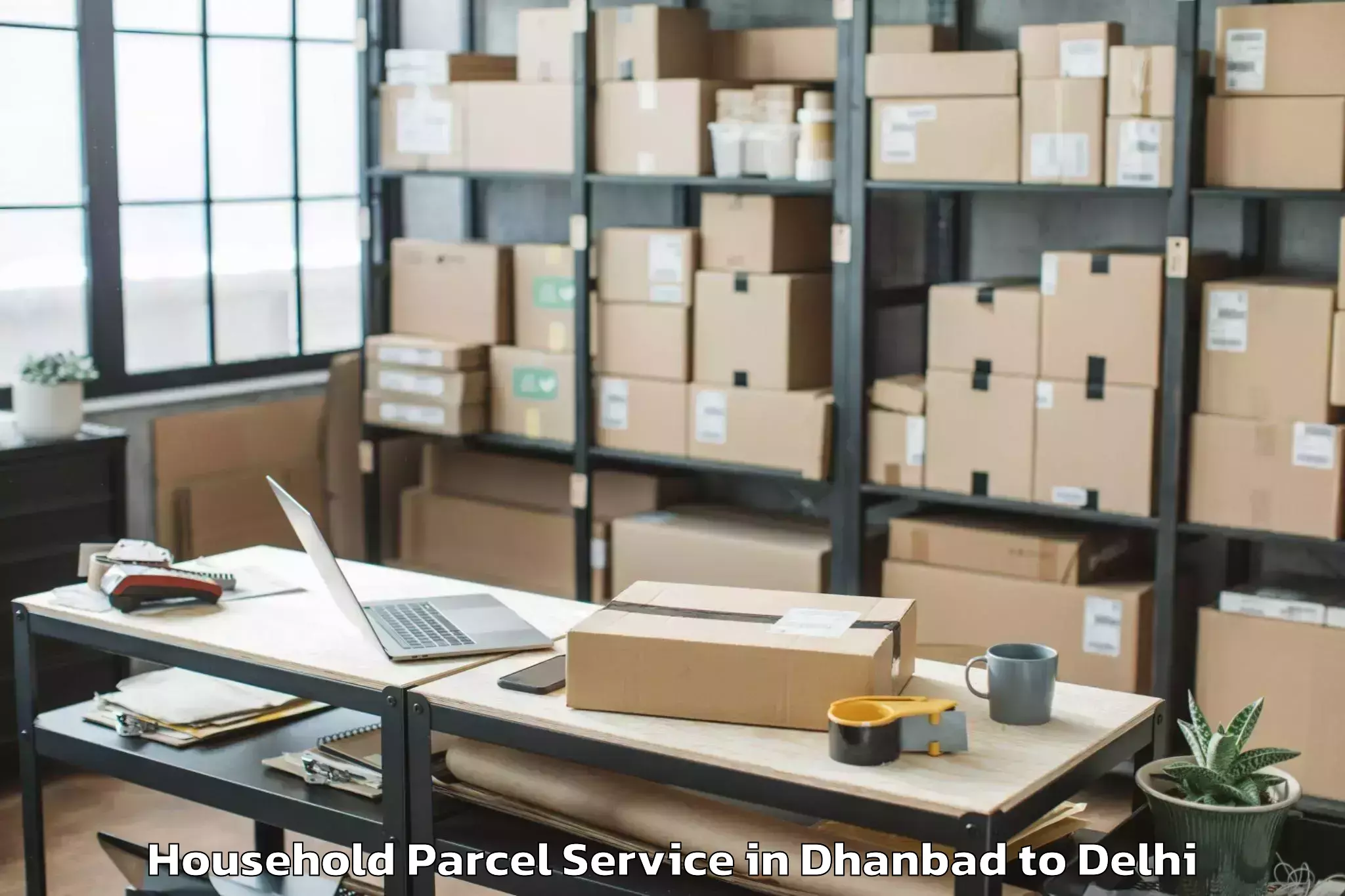 Easy Dhanbad to Unity One Mall Cbd Shahdara Household Parcel Booking